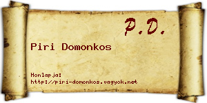 Piri Domonkos névjegykártya